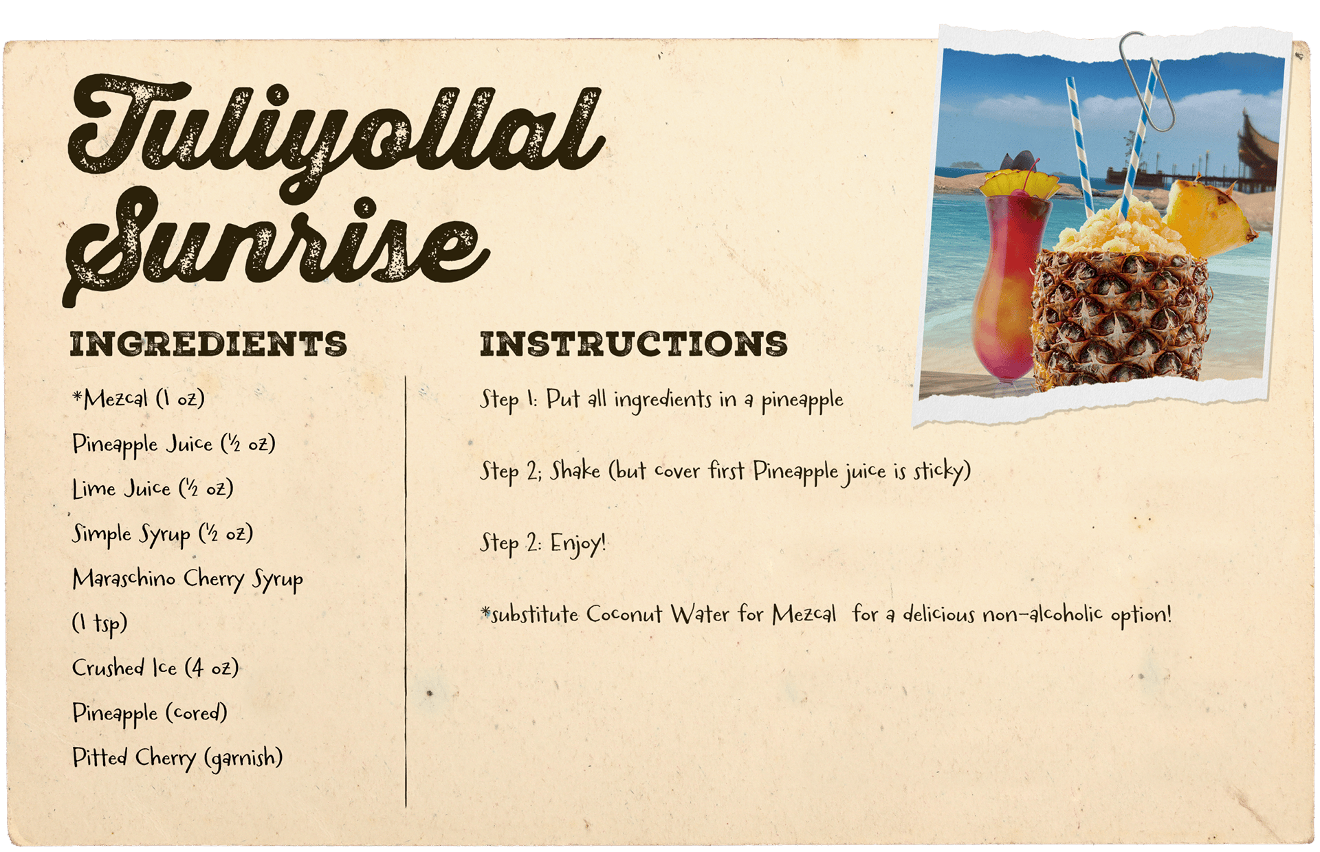 A photo of the prepared TULIYOLLAL SUNRISE recipe